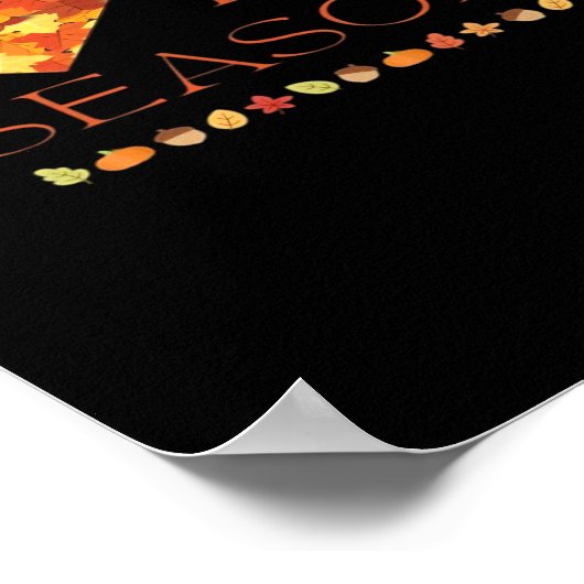 Herbstlaub Niedlich Herbst Grafik Erntedank Pumpk Poster (Ecke)