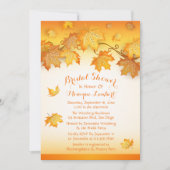 Herbstlaub Orange Brautparty Rustikale Herbst Einladung (Vorderseite)