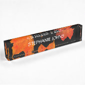 Herbstlaub Orange Mit Monogramm Name Black 2020 Namensplakette