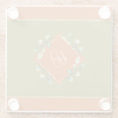 Herbstlaub Orange und Grüne Mit Monogramm Küche Glasuntersetzer (Rückseite)