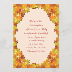 Herbstlaub-Oval-Einladung Einladung