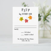 Herbstlaub Party Event Empfang Response UAWG RSVP Karte (Stehend Vorderseite)