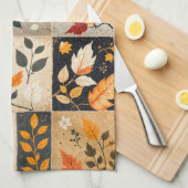 Herbstlaub-Patchwork-Hernst-Ernte Geschirrtuch (Viertel Falte)