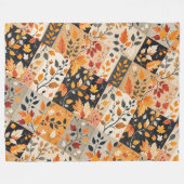 Herbstlaub-Patchwork-Hernte Fleecedecke (Vorderseite (Horizontal))