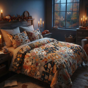 Herbstlaub-Patchwork-Hernte Fleecedecke