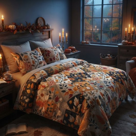 Herbstlaub-Patchwork-Hernte Fleecedecke