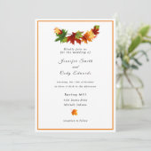 Herbstlaub personalisieren Hochzeitseinladung Einladung (Stehend Vorderseite)