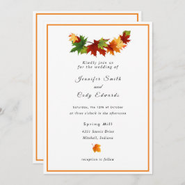 Herbstlaub personalisieren Hochzeitseinladung Einladung