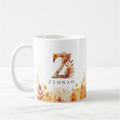 Herbstlaub Personalisierte Monogramm Anfangsbuchst Kaffeetasse (Links)