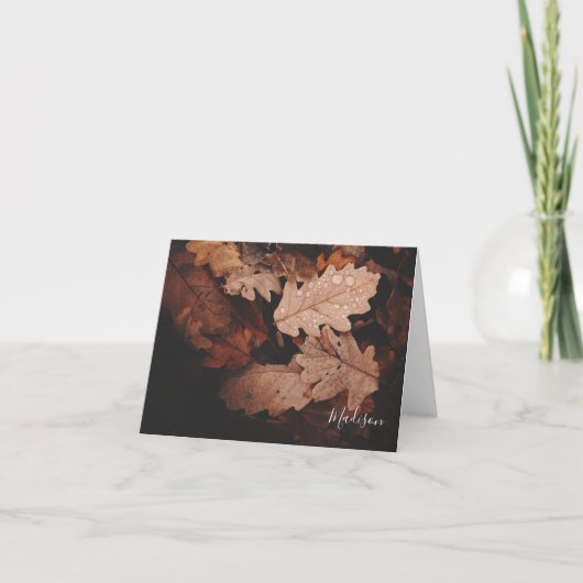 Herbstlaub Personalisierte Note Card (Vorderseite)