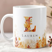 Herbstlaub Personalisierter Monogramm Anfangsbuchs Kaffeetasse