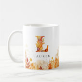Herbstlaub Personalisierter Monogramm Anfangsbuchs Kaffeetasse (Links)
