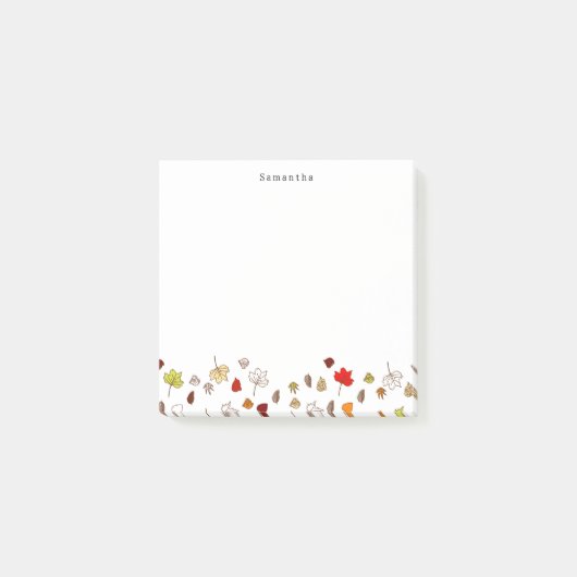 Herbstlaub Personalisierter Name Post-it Klebezettel (Vorderseite)