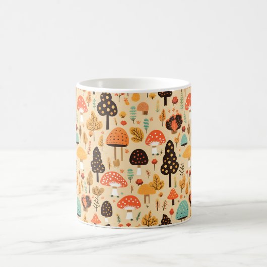 Herbstlaub Pilze und Pumpkin Kaffee Tasse (Mittel)