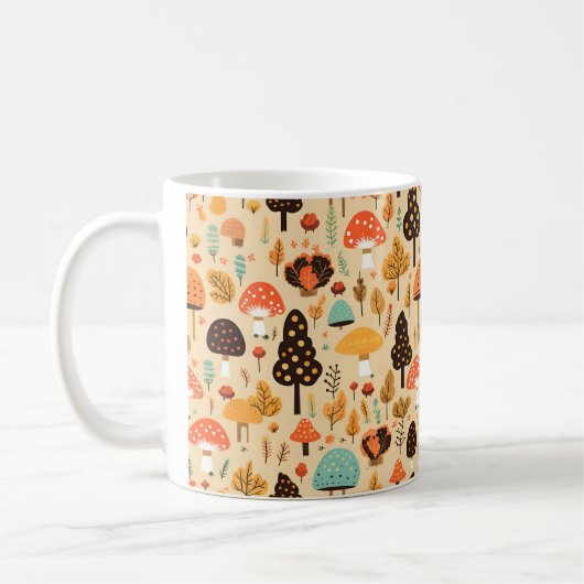 Herbstlaub Pilze und Pumpkin Kaffee Tasse (Links)