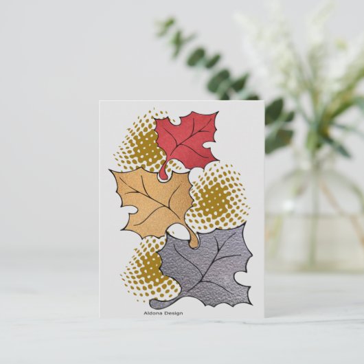 Herbstlaub Postkarte (Stehend Vorderseite)