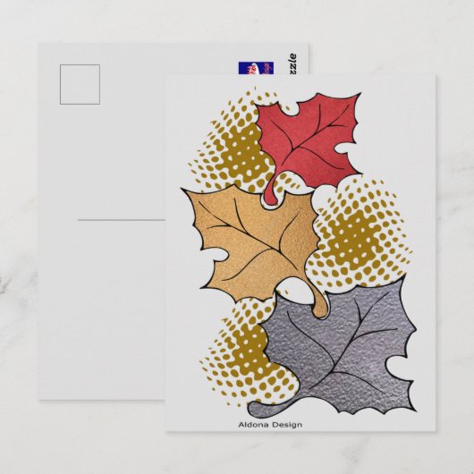 Herbstlaub Postkarte (Vorne/Hinten)