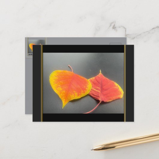 Herbstlaub Postkarte (Vorderseite/Rückseite Beispiel)
