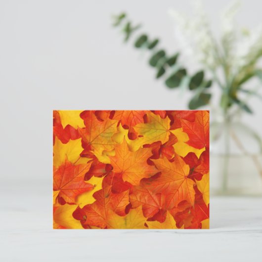 Herbstlaub Postkarte (Stehend Vorderseite)