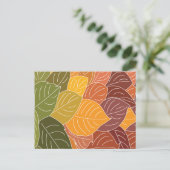 Herbstlaub Postkarte (Stehend Vorderseite)