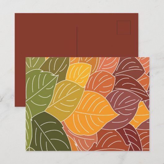 Herbstlaub Postkarte (Vorne/Hinten)