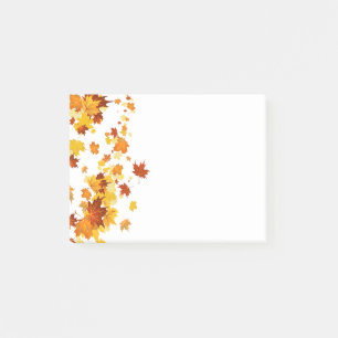 Herbstlaub Postnotizen Post-it Klebezettel