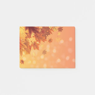 Herbstlaub Postnotizen Post-it Klebezettel
