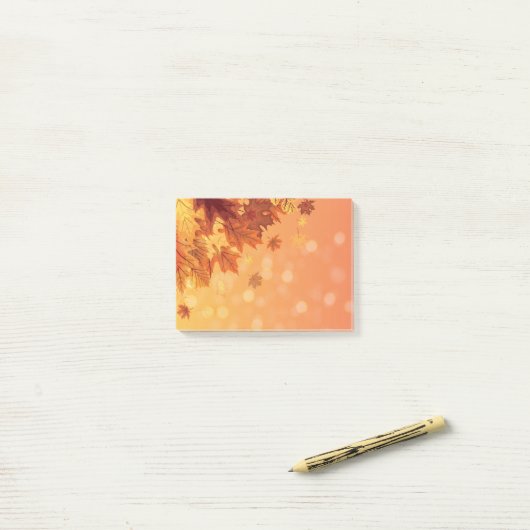 Herbstlaub Postnotizen Post-it Klebezettel (Auf Schreibtisch)