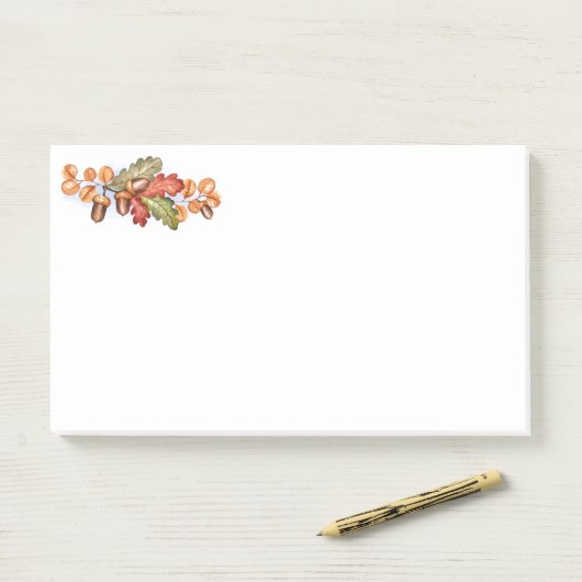 Herbstlaub Postnotizen Post-it Klebezettel (Auf Schreibtisch)