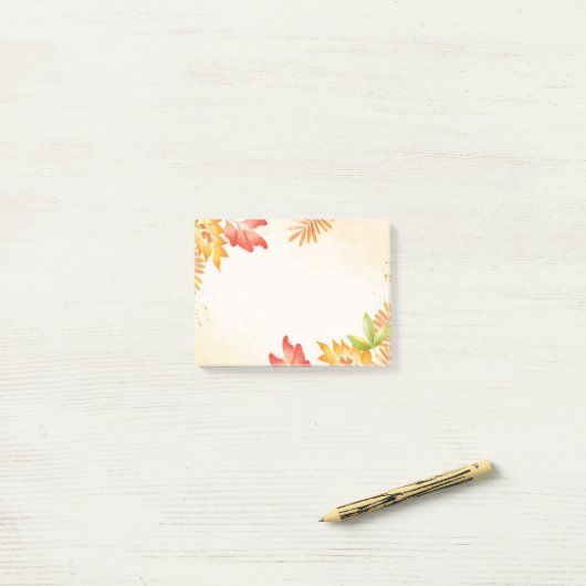 Herbstlaub Postnotizen Post-it Klebezettel (Auf Schreibtisch)