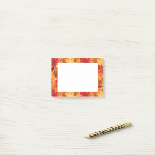 Herbstlaub Postnotizen Post-it Klebezettel (Auf Schreibtisch)