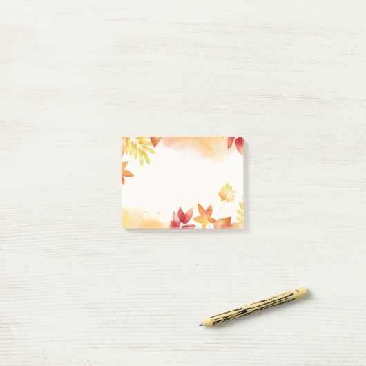 Herbstlaub Postnotizen Post-it Klebezettel (Auf Schreibtisch)