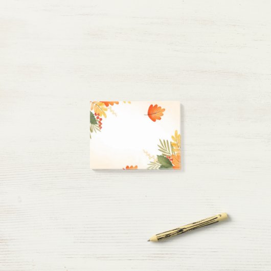 Herbstlaub Postnotizen Post-it Klebezettel (Auf Schreibtisch)