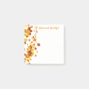 Herbstlaub Postnotizen Post-it Klebezettel