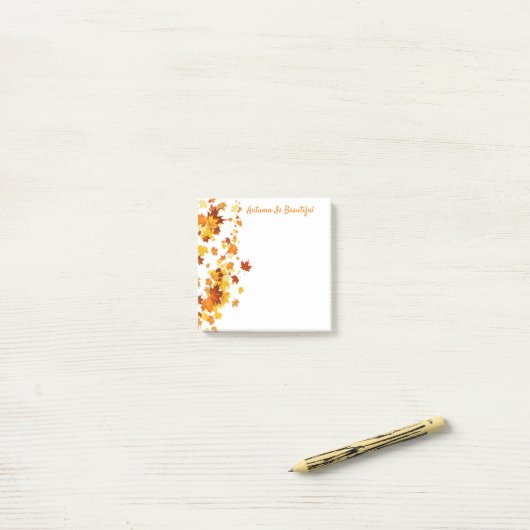 Herbstlaub Postnotizen Post-it Klebezettel (Auf Schreibtisch)