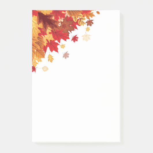 Herbstlaub Postnotizen Post-it Klebezettel (Vorderseite)