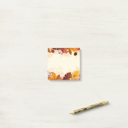 Herbstlaub Postnotizen Post-it Klebezettel (Auf Schreibtisch)