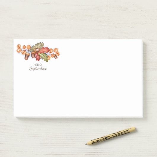 Herbstlaub Postnotizen Post-it Klebezettel (Auf Schreibtisch)