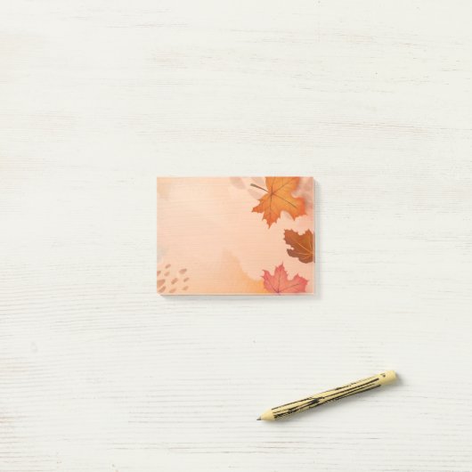 Herbstlaub Postnotizen Post-it Klebezettel (Auf Schreibtisch)