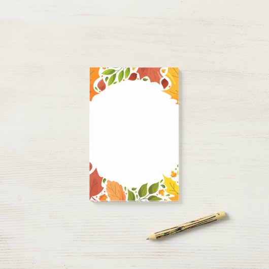 Herbstlaub Postnotizen Post-it Klebezettel (Auf Schreibtisch)