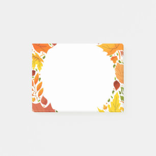 Herbstlaub Postnotizen Post-it Klebezettel