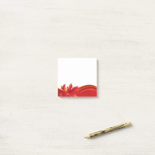 Herbstlaub Postnotizen Post-it Klebezettel (Auf Schreibtisch)