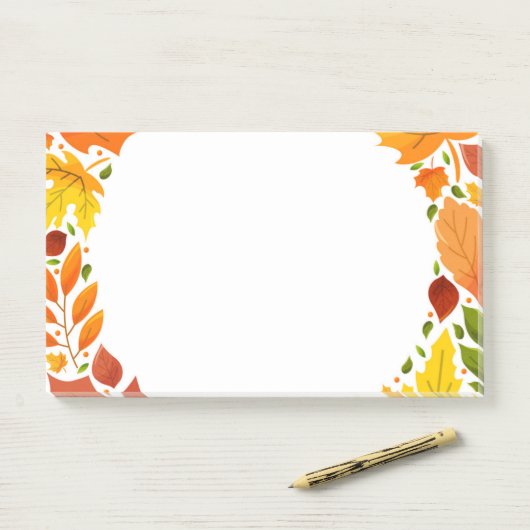 Herbstlaub Postnotizen Post-it Klebezettel (Auf Schreibtisch)