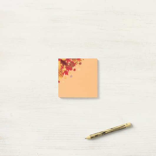 Herbstlaub Postnotizen Post-it Klebezettel (Auf Schreibtisch)