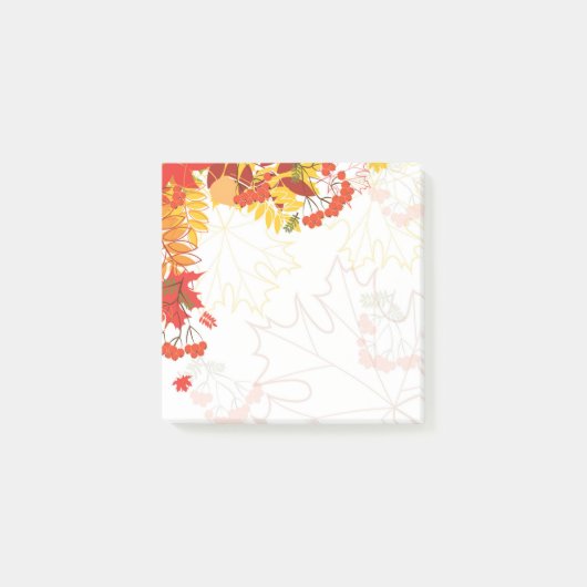Herbstlaub Postnotizen Post-it Klebezettel (Vorderseite)