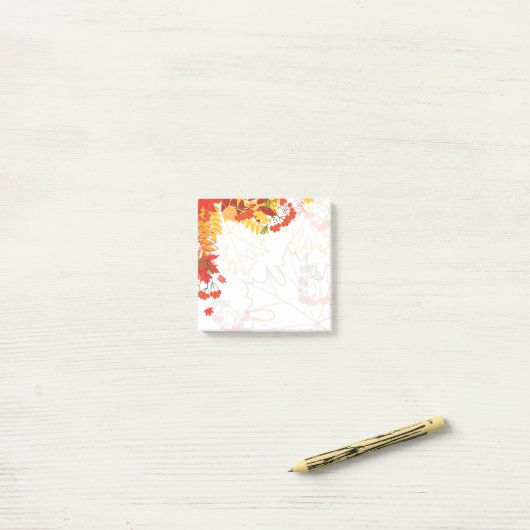 Herbstlaub Postnotizen Post-it Klebezettel (Auf Schreibtisch)