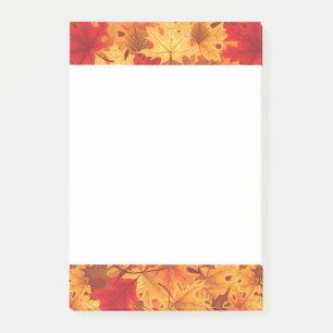 Herbstlaub Postnotizen Post-it Klebezettel