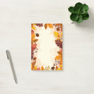 Herbstlaub Postnotizen Post-it Klebezettel