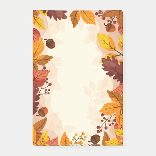Herbstlaub Postnotizen Post-it Klebezettel (Vorderseite)