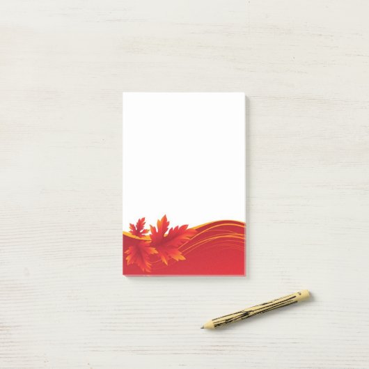 Herbstlaub Postnotizen Post-it Klebezettel (Auf Schreibtisch)